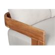 Paradiso Outdoor Solid Teak Wood Love seat - Gray Fabric