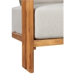 Paradiso Outdoor Solid Teak Wood Love seat - Gray Fabric