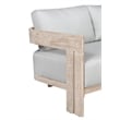 Paradiso Outdoor Solid Teak Wood Love seat - Light Gray Fabric