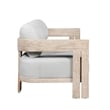 Paradiso Outdoor Solid Teak Wood Love seat - Light Gray Fabric