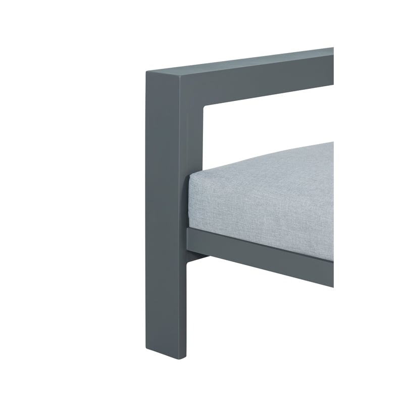 Sardinia Aluminum Frame Outdoor Sofa - Gray Cushions