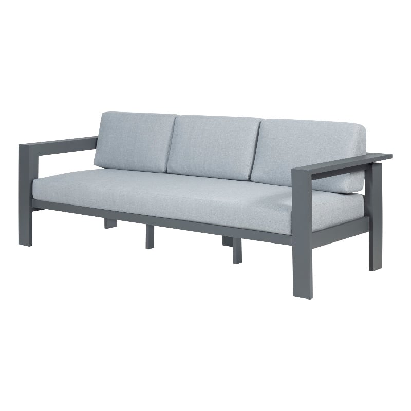 Sardinia Aluminum Frame Outdoor Sofa - Gray Cushions