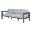 Sardinia Aluminum Frame Outdoor Sofa - Gray Cushions