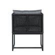 Pair of Sardinia Outdoor Aluminum Dining Chair with Rope Design - Black