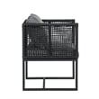 Pair of Sardinia Outdoor Aluminum Dining Chair with Rope Design - Black