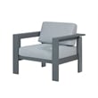 Sardinia Outdoor Arm Chair with Aluminum Metal Frame - Gray