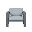 Sardinia Outdoor Arm Chair with Aluminum Metal Frame - Gray