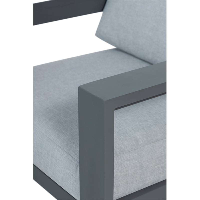 Sardinia Outdoor Arm Chair with Aluminum Metal Frame - Gray