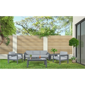 Sardinia Outdoor Arm Chair with Aluminum Metal Frame - Gray