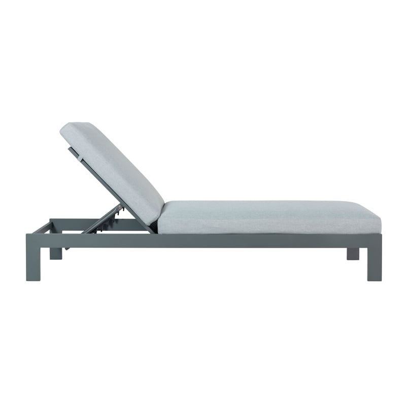 Sardinia Outdoor Chaise with Aluminum Metal Frame - Gray