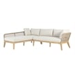 Cypress Teak Wood 2-piece Left Arm Chaise Outdoor Sectional - Beige