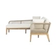 Cypress Teak Wood 2-piece Left Arm Chaise Outdoor Sectional - Beige