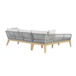 Cypress Teak Wood 2-piece Left Arm Chaise Outdoor Sectional - Gray