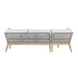 Cypress Teak Wood 2-piece Left Arm Chaise Outdoor Sectional - Gray