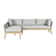 Cypress Teak Wood 2-piece Left Arm Chaise Outdoor Sectional - Gray