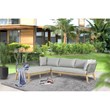 Cypress Teak Wood 2-piece Left Arm Chaise Outdoor Sectional - Gray