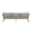 Cypress Teak Wood Sofa with Gray Color Rope Design