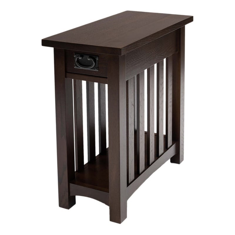 Mission Arts & Crafts 1 Drawer Side Table Walnut