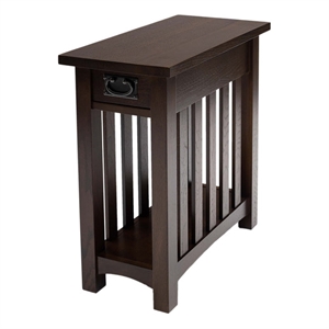 Mission Arts & Crafts 1 Drawer Side Table Walnut