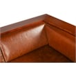 Mission / Craftsman Cubic Slat Side Sofa - Chestnut Brown Leather