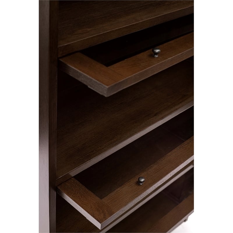Mission Craftsman Style Oak Barrister Bookcase - 5 Stack - Walnut