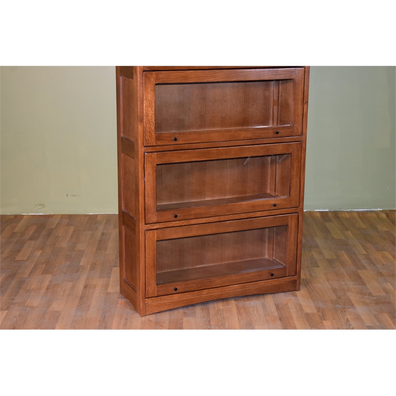 Mission Craftsman Style Oak Barrister Bookcase - 5 Stack - Walnut