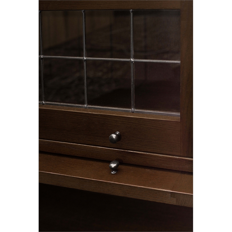 Mission Craftsman Style Oak Barrister Bookcase - 3 Stack - Walnut