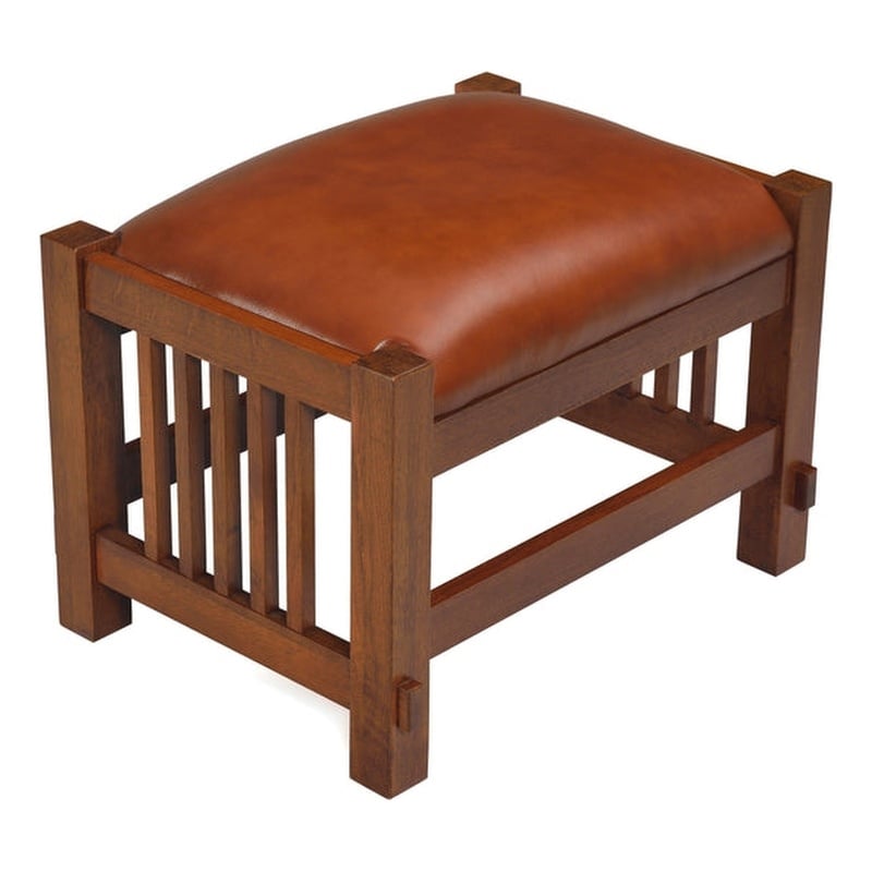 Mission Spindle Stool - Quarter Sawn Oak & Leather 1515 RL