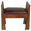 Mission Style Oak and Leather Foot Stool - Model A31