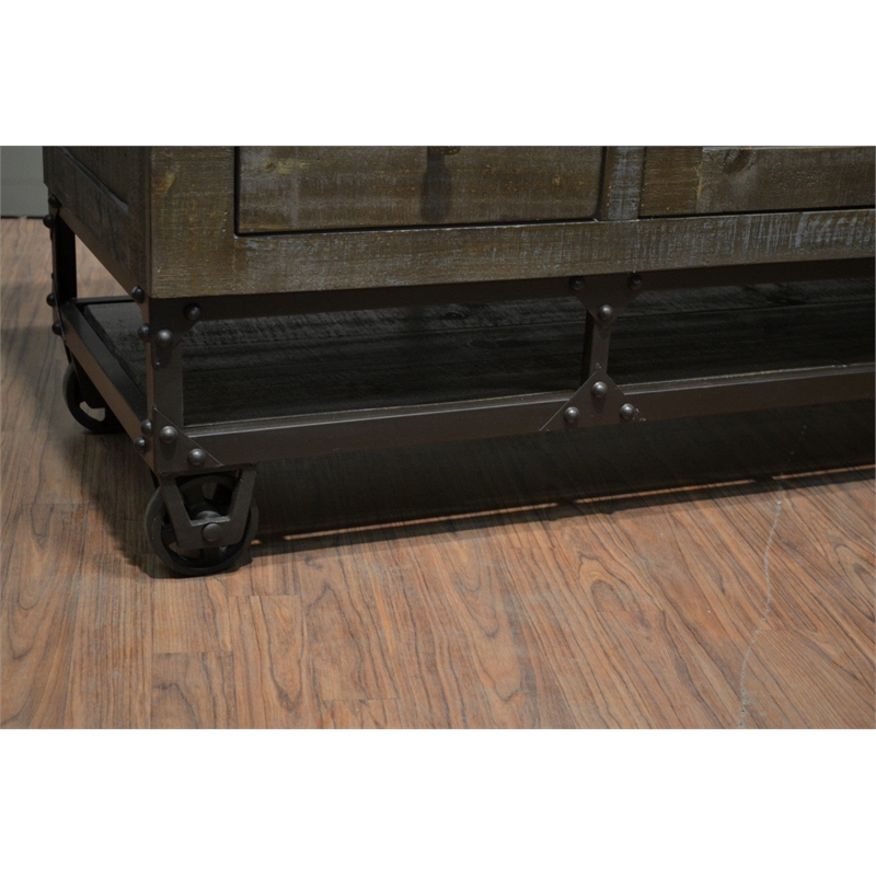 Greenview 76 inch Forged Iron Base TV Stand