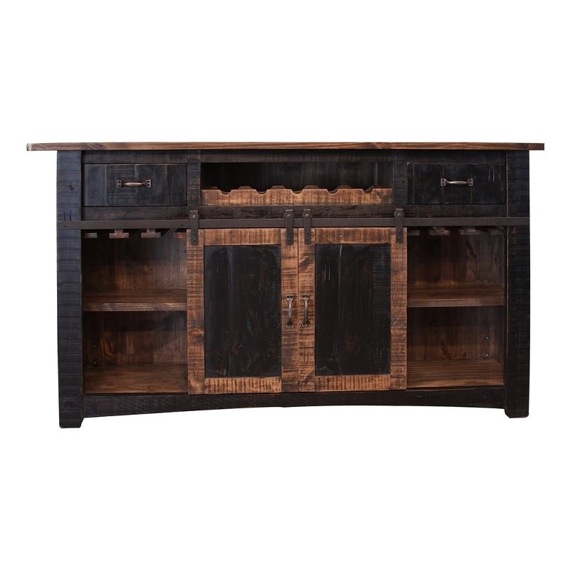 Greenview Bar Counter - Distressed Black - 76