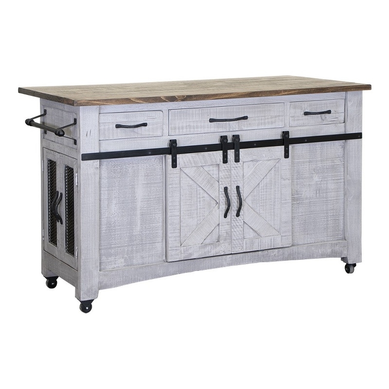 Greenview Kitchen Island - Distressed Gray