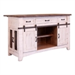 Greenview Kitchen Island - Distressed White
