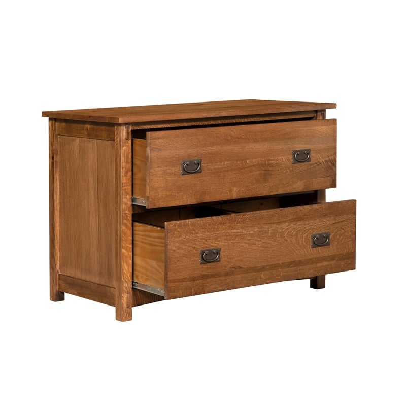 Mission Oak 2 Drawer Lateral File Cabinet - Walnut