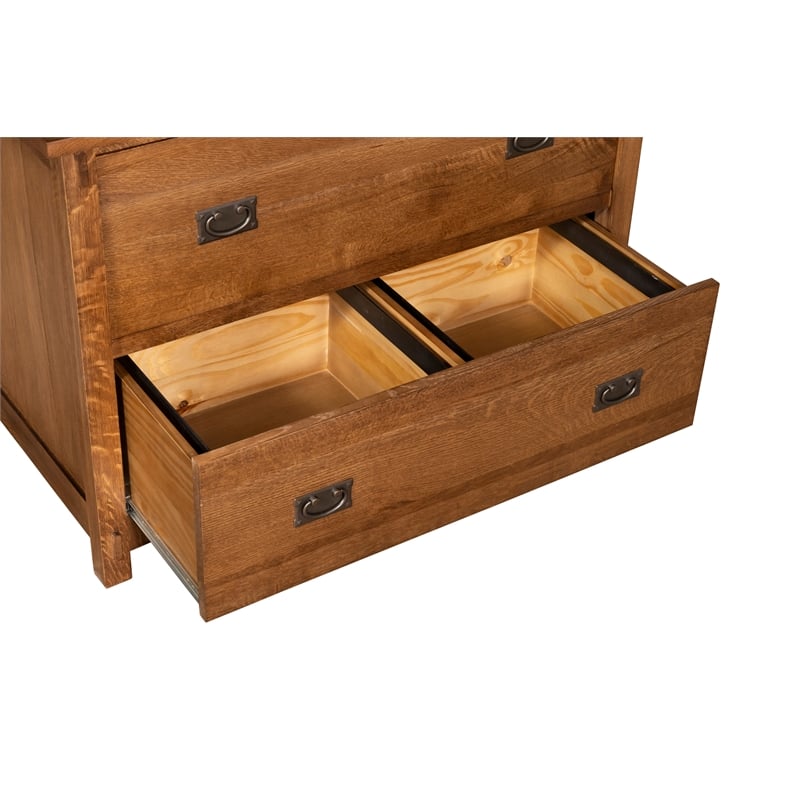 Mission Oak 2 Drawer Lateral File Cabinet - Walnut