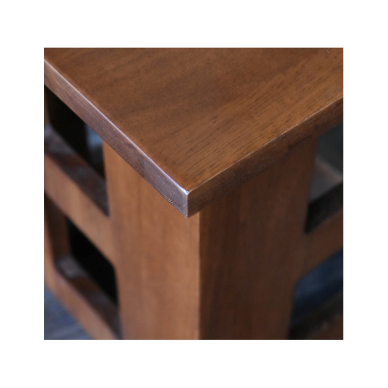 Mission Solid Oak Square End Table with Cut Outs - Michael's Cherry (MC1)