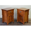 Mission Style Solid Quarter Sawn Oak Keyhole Nightstand - Model A26
