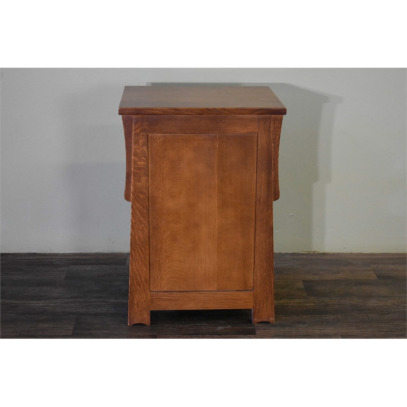 Mission Style Solid Quarter Sawn Oak Keyhole Nightstand - Model A26