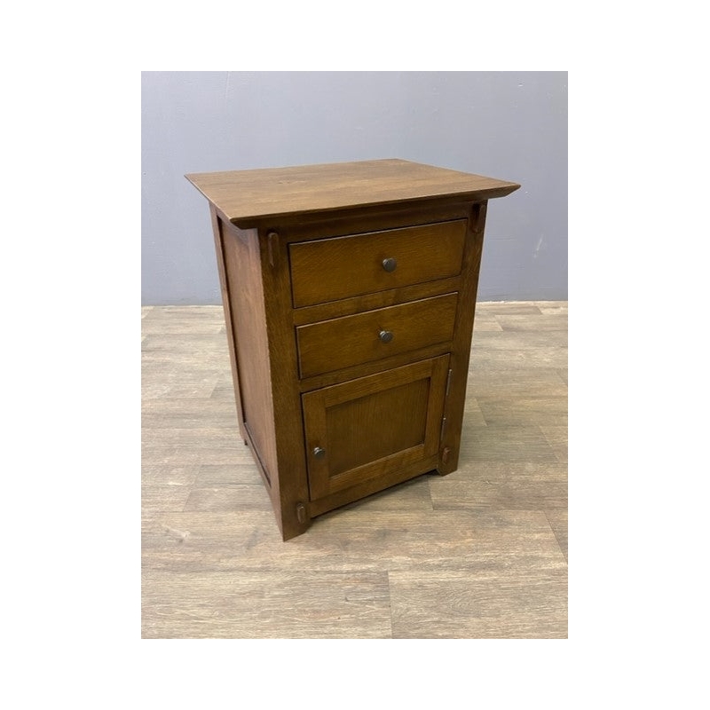 Mission Style Tapered Leg 2 Drawer Nightstand