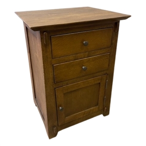 Mission Style Tapered Leg 2 Drawer Nightstand