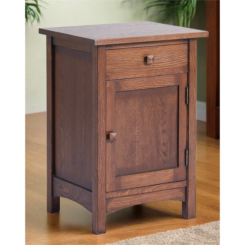Mission 1 Door 1 Drawer Nightstand - Walnut stain