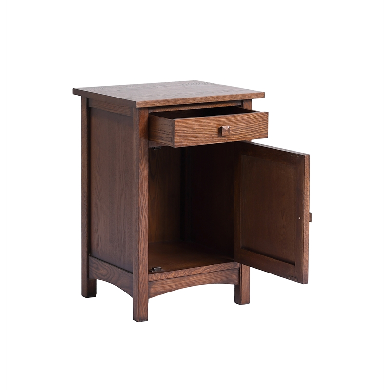 Mission 1 Door 1 Drawer Nightstand - Walnut stain