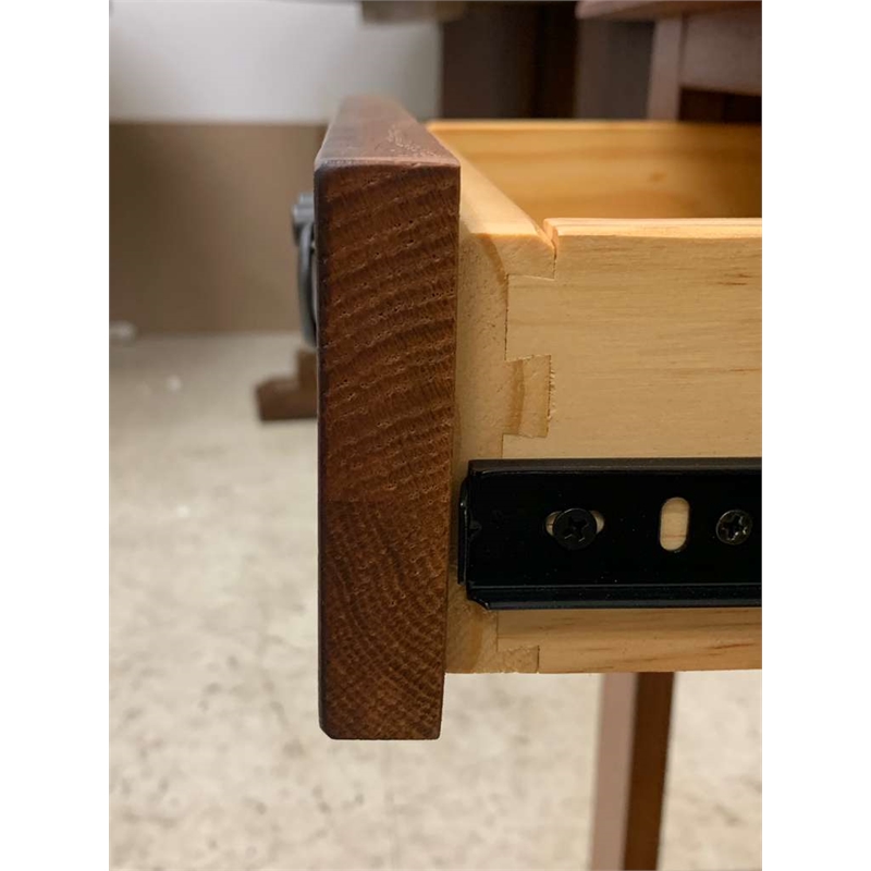 Mission Quarter Sawn White Oak 1 Drawer Inlay End Table