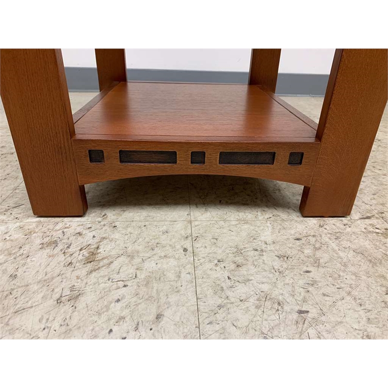 Mission Quarter Sawn White Oak 1 Drawer Inlay End Table
