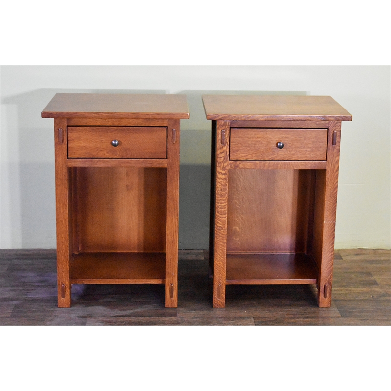 Mission Solid Quarter Sawn Oak 1 Drawer End Table - Model A27