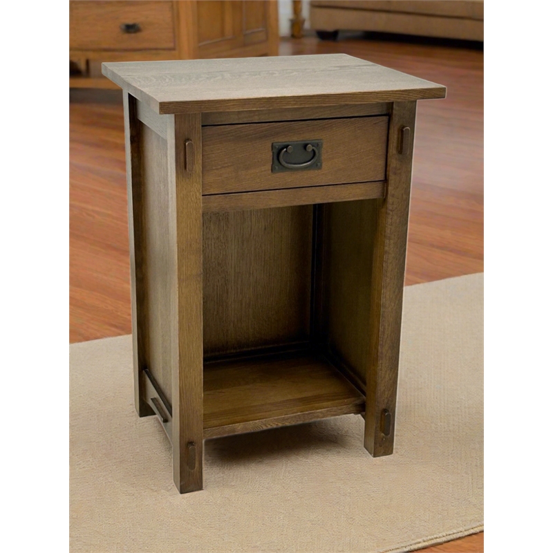 Mission Solid Quarter Sawn Oak 1 Drawer End Table - Model A27