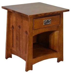 Mission Style Solid Quarter Sawn Oak Keyhole End Table