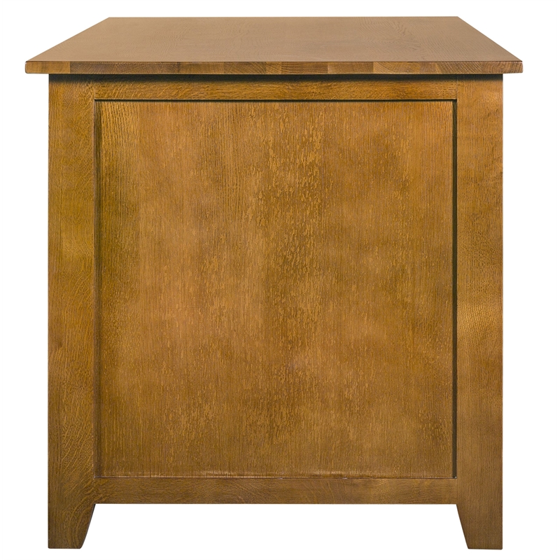 Mission Quarter Sawn Oak 5 Drawer Library Desk - Walnut