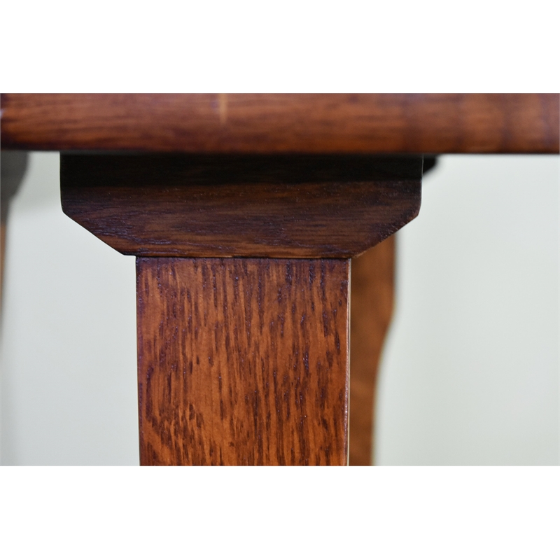 Arts and Crafts / Mission Style Oak Round End Table - Walnut