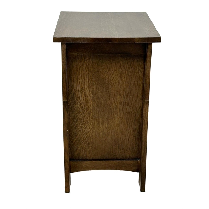 Mission Style Solid Quarter Sawn Oak Keyhole Nightstand - Walnut